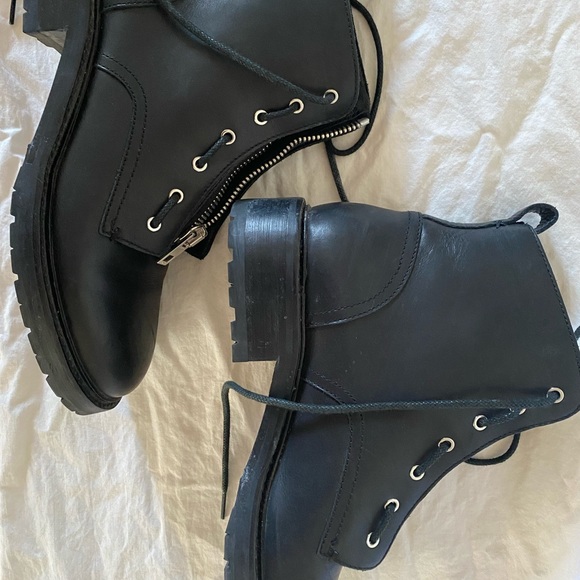 100% Leather - winter Combat boots s10 - Picture 5 of 5